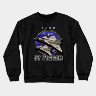 Saab 37 Viggen Swedish Multi Combat Aircraft Crewneck Sweatshirt